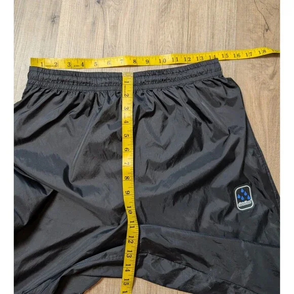 Eddie Bauer Vintage Size M Waterproof Rain Pants Black Hiking Wind Overpants - Picture 10 of 11